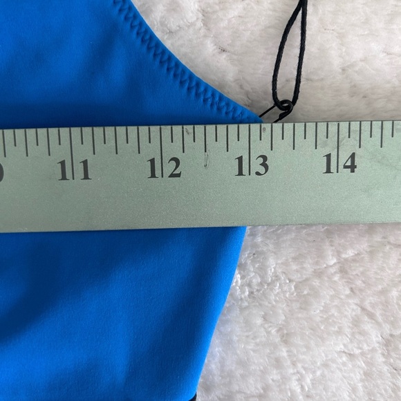 Solid and Striped Freestyle Deep V Blue and Black Sports Bra NWT Size Small - Picture 5 of 7